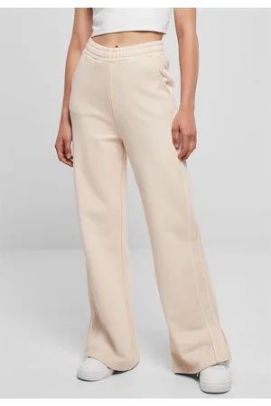 Urban classics Dámské kalhoty Heavy Terry Garment Dye Slit Pants růžové
