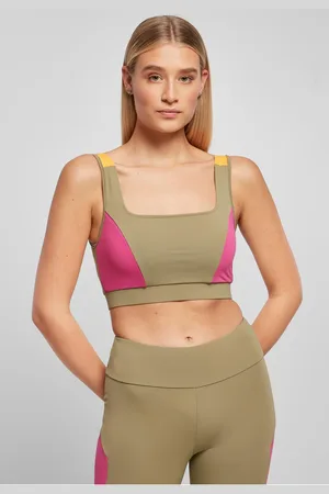 Urban classics Dámská podprsenka Color Block khaki/světlefialová/magimango