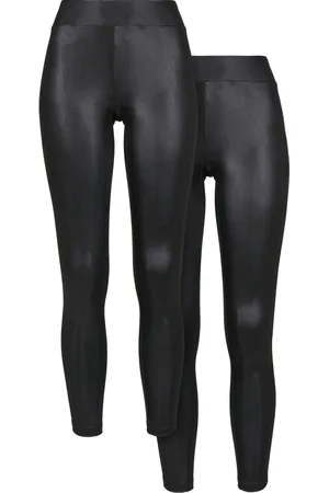 Urban classics Dámské legíny ze syntetické kůže 2 balení +