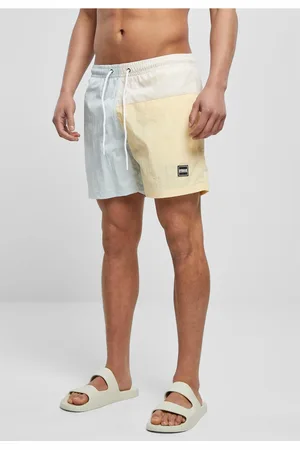 Urban classics Pánské plavky 3 Block pastelově krémové barvy