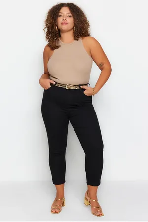Trendyol Curve Pánský pas Neblednoucí Černé Elastické Skinny Džíny