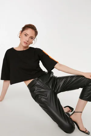 Trendyol Dámské kalhoty Leather