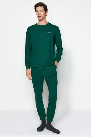 Trendyol Sada Tištěných Pletených Pyžam Regular Fit