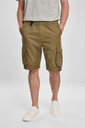 Urban classics Letní olivové šortky Double Pocket Cargo