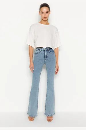 Trendyol Blue High Waist Flare Jeans