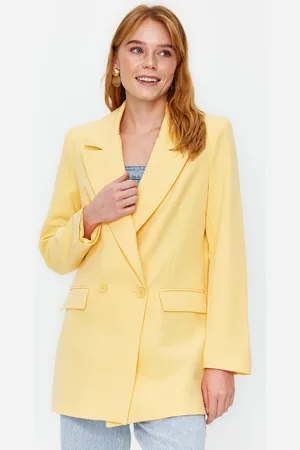 Trendyol Light Orange Regular Lined Woven Double Breasted Closure Blazer Jacket
