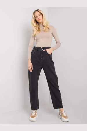 RUE PARIS Černé mom jeans Alvana