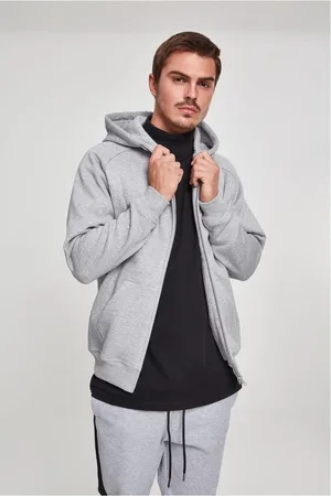 Urban classics Šedý zip s kapucí