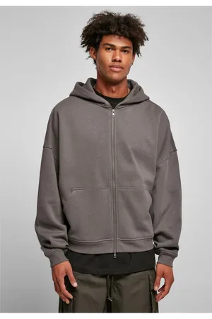 Urban classics Organický tmavý stín s kapucí na zip z 90. let