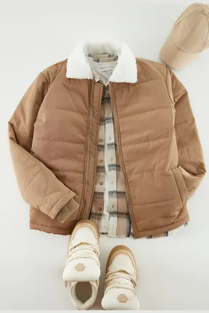 Trendyol Mink Regular Fit Fleece podšitý hustý kabát