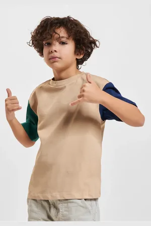 Urban classics Chlapecké organické oversized tričko Colorblock unionbéžová