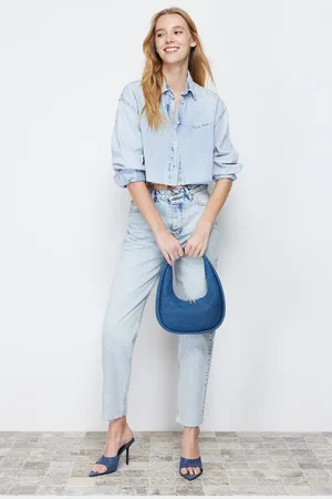 Trendyol Light Blue High Waist Mom Jeans