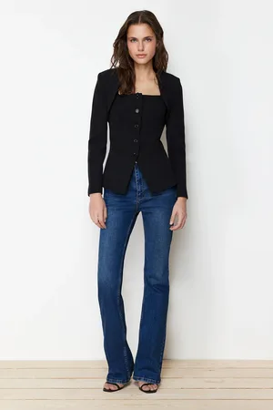 Trendyol Black Bolero Detail Woven Blazer Jacket