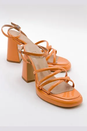 LuviShoes OPPE Orange Patent Leather Women