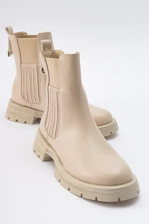 LuviShoes DENIS Beige Leather Elastic Women