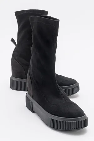 LuviShoes 3042 Black Suede Women