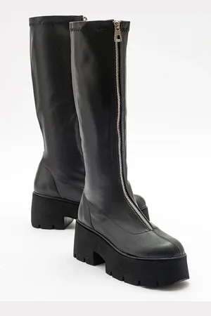 LuviShoes AMARONTE Black Stretch Thick Sole Women