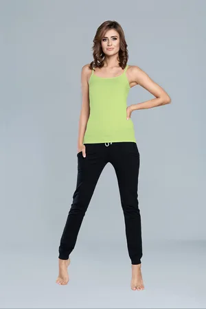 Italian Fashion Tričko Ibiza s úzkými ramínky - limetka