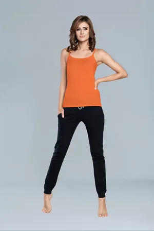 Italian Fashion Tričko Ibiza s úzkými ramínky - oranžové