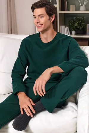 Trendyol Green Regular Fit Waffle Knitted Pajama Set