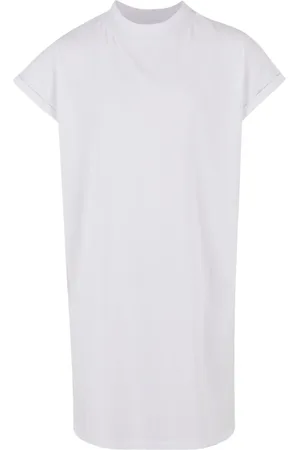 Urban classics Dívčí šaty Turtle Extended Shoulder - bílé