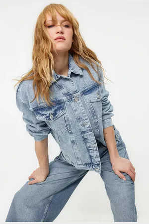 Trendyol Light Blue Trucker Oversize Denim Jacket
