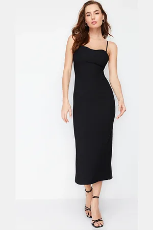 Trendyol Black Bodycon Strappy Maxi Pencil Skirt Woven Dress