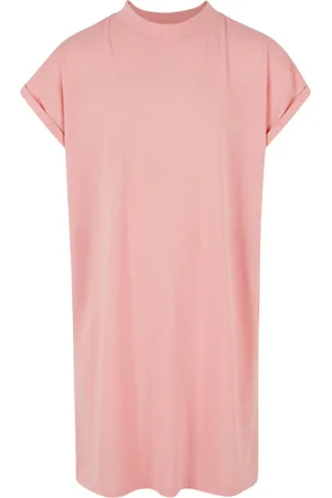 Urban classics Dívčí šaty Turtle Extended Shoulder - růžové