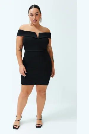 Trendyol Curve Black Double Layer Collar Detailed Knitted Dress