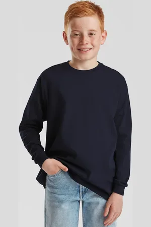 Fruit Of The Loom Granatowa koszulka dziecięca Valueweight