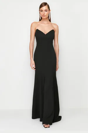 Trendyol Black Fitted Woven Elegant Evening Dress