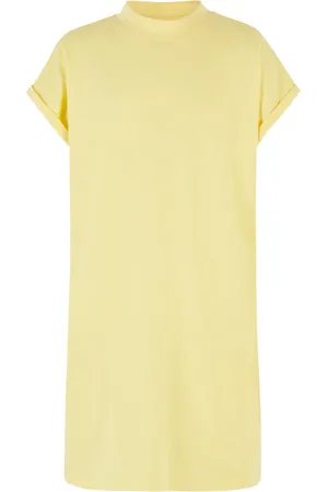 Urban classics Dívčí šatyTurtle Extended Shoulder - žluté