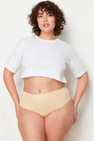 Trendyol Curve Non-Slip Non-Slip Flexible High Waist Plus Size Panties
