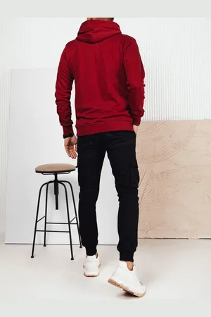 D-Street Bluza męska z nadrukiem bordowa