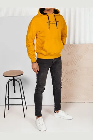 D-Street Bluza męska z nadrukiem żółta