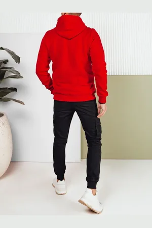 D-Street Bluza męska z kapturem czerwona