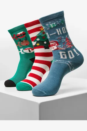 Urban classics Ho Ho Ho vánoční ponožky 3-balení vícebarevné
