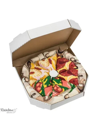 Zooksy Rainbow Socks Pizza 4 páry Havajská Pepperoni italština
