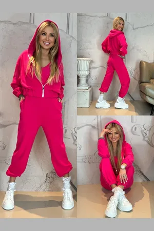By o la la Pink jumpsuit with sweatshirt