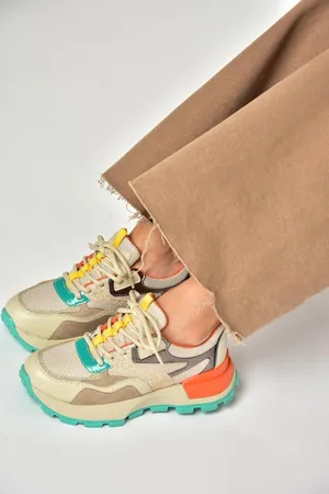 Fox S312214109 Beige Thick Sole Sneakers