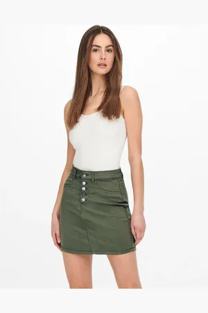 JDY Khaki pouzdrová mini sukně Lara