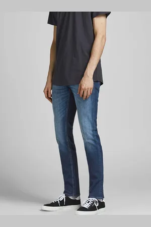 JACK & JONES Tmavě modré slim fit džíny Glenn