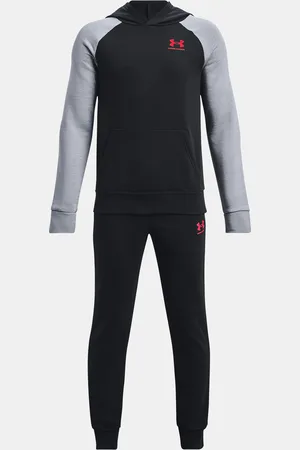 Under Armour Šedo-černá klučičí tepláková souprava UA Rival Fleece Suit