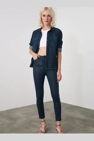 Trendyol Tmavě modré skinny fit džíny - Dámské