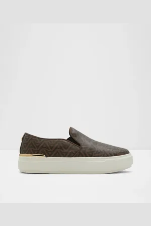 Aldo Tmavě hnědé dámské vzorované slip on tenisky Pounceer