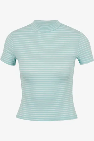 Tally Weijl Světle modrý pruhovaný crop top - Dámské