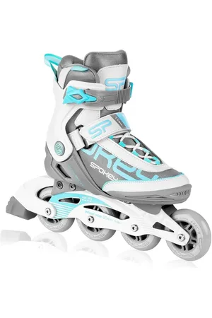 Spokey PRIME PRO Kolieskové korčule, bielo-tyrkysové, ABEC9 Carbon, veľ. 38