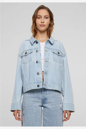Urban classics Dámská oversized džínová bunda z 80. let - světle modrá sepraná