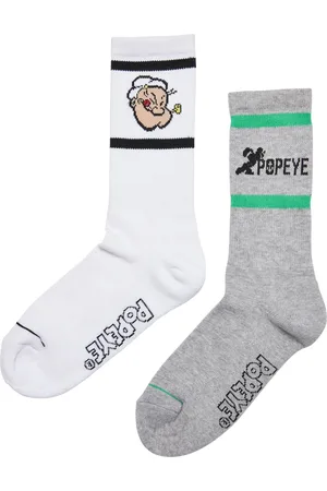 Merchcode Popeye Socks 2-Pack heathergrey/white