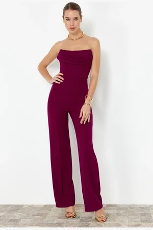Trendyol Plum Corset Detailed Woven Jumpsuit